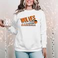 Wolves Baseball Team Baseball Mom Wolf Sports School Spirit Women Crewneck Sweatshirt