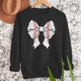 Baseball Mom Coquette Bow Mother's Day Baseball Mom Tees Women Crewneck Sweatshirt