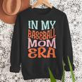 In My Baseball Mom Era Lover Groovy Retro Mother's Day Women Crewneck Sweatshirt