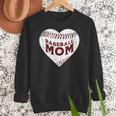 Baseball Mom Heart Love Mother's Day Game Day Support Women Crewneck Sweatshirt