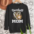 Baseball Mom Leopard Heart Matching Family Women Crewneck Sweatshirt Baseball Mom Leopard Heart Matching Family Women Crewneck Sweatshirt