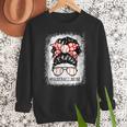 Baseball Mom Messy Bun Hair Player Mom Women Crewneck Sweatshirt Baseball Mom Messy Bun Hair Player Mom Women Crewneck Sweatshirt