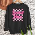 Baseball Mom And Pink Grid Sports Mother Mama Player Women Crewneck Sweatshirt Baseball Mom And Pink Grid Sports Mother Mama Player Women Crewneck Sweatshirt