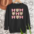 Baseball Mom Sister Tween Teen Girl Girly Pink Bow Preppy Women Crewneck Sweatshirt