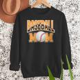 Baseball Mom Sports Orange Women Crewneck Sweatshirt