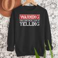 Baseball Mom Warning Uncontrollable Yelling Funny Sign Women Crewneck Sweatshirt