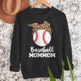 Baseball MomMom Baseball Player Leopard Mom Mom Women Crewneck Sweatshirt Baseball MomMom Baseball Player Leopard Mom Mom Women Crewneck Sweatshirt