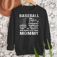 Baseball Mommy Mom USA Flag 4th Of July Women Crewneck Sweatshirt Baseball Mommy Mom USA Flag 4th Of July Women Crewneck Sweatshirt