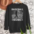 Baseball Momo Mom USA Flag 4th Of July Women Crewneck Sweatshirt