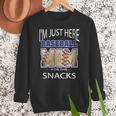 Baseball Sport I’m Just Here For The Snacks Baseball Mom Women Crewneck Sweatshirt Baseball Sport I’m Just Here For The Snacks Baseball Mom Women Crewneck Sweatshirt
