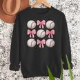 Baseballs And Bows Coquette Baseball Mom Baseball Coach Girl Women Crewneck Sweatshirt Baseballs And Bows Coquette Baseball Mom Baseball Coach Girl Women Crewneck Sweatshirt