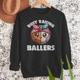 Busy Raising Ballers Basketball Baseball Mom For Women Women Crewneck Sweatshirt