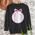 Coquette Baseball Mom Pink Bow Baseball Mama Women Crewneck Sweatshirt Coquette Baseball Mom Pink Bow Baseball Mama Women Crewneck Sweatshirt
