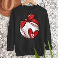 Custom Baseball Mom Number 12 Heart For Mom Mommy Women Crewneck Sweatshirt Custom Baseball Mom Number 12 Heart For Mom Mommy Women Crewneck Sweatshirt