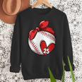 Custom Baseball Mom Number 25 Heart For Mom Mommy Women Crewneck Sweatshirt Custom Baseball Mom Number 25 Heart For Mom Mommy Women Crewneck Sweatshirt
