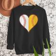 Cute Love Baseball Fast Pitch Softball Heart Baseball Mom Women Crewneck Sweatshirt Cute Love Baseball Fast Pitch Softball Heart Baseball Mom Women Crewneck Sweatshirt