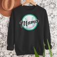 Cute Mama Script Font On Baseball Mom Women Crewneck Sweatshirt Cute Mama Script Font On Baseball Mom Women Crewneck Sweatshirt