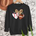 Football Baseball Heart Football Baseball Mom Women Crewneck Sweatshirt