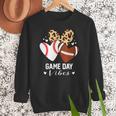 Game Day Vibes Football Baseball Mom Heart Women Crewneck Sweatshirt