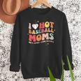 Groovy Retro I Love Hot Baseball Moms With After Game Snacks Women Crewneck Sweatshirt Groovy Retro I Love Hot Baseball Moms With After Game Snacks Women Crewneck Sweatshirt