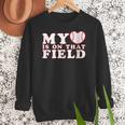 My Heart Is On That Court Baseball Mom Women Crewneck Sweatshirt