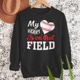 My Heart Is On That Field Baseball Player Baseball Mom Women Crewneck Sweatshirt