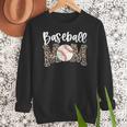 Leopard Baseball Mom Baseball Mama Retro Cute Mother's Day Women Crewneck Sweatshirt