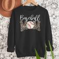 Leopard Baseball Mom Matching Baseball Mama Family Matching Women Crewneck Sweatshirt