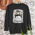 Leopard Messy Bun Mom Mother's Day Baseball Mommy Women Crewneck Sweatshirt Leopard Messy Bun Mom Mother's Day Baseball Mommy Women Crewneck Sweatshirt