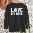 I Love My Boys Baseball Moms Women Crewneck Sweatshirt I Love My Boys Baseball Moms Women Crewneck Sweatshirt