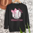 Mama Biggest Fan Coquette Bow Baseball Mom Fan Mother's Day Women Crewneck Sweatshirt Mama Biggest Fan Coquette Bow Baseball Mom Fan Mother's Day Women Crewneck Sweatshirt