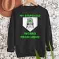 Messy Bun Baseball Mom My Stepchild Works From Home Women Crewneck Sweatshirt