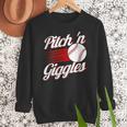 Pitch 'n Giggles Baseball Player Women Baseball Mom Women Crewneck Sweatshirt