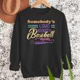 Proud Mama Somebody's Loud Mouth Baseball Mom Ball Women Crewneck Sweatshirt