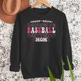 Retro Groovy Baseball Mom Proud Baseball Mom Women Crewneck Sweatshirt