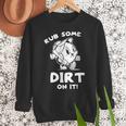 Rub Some Dirt On It Cute Girls Retro Baseball Mom Softball Women Crewneck Sweatshirt