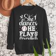 She Dances He Plays Mom Of Both Dance And Baseball Mom Women Crewneck Sweatshirt She Dances He Plays Mom Of Both Dance And Baseball Mom Women Crewneck Sweatshirt