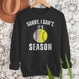Sorry I Cant It's Season Vintage Softball Baseball Mom Women Crewneck Sweatshirt Sorry I Cant It's Season Vintage Softball Baseball Mom Women Crewneck Sweatshirt