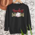 Sport Mom Leopard Mother's Day Baseball Mommy Mama Women Crewneck Sweatshirt