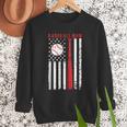 Vintage Baseball Flag Women Baseball Mom Women Crewneck Sweatshirt