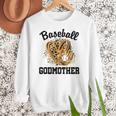 Baseball Godmother Leopard Heart Baseball Mom Game Day Women Crewneck Sweatshirt Baseball Godmother Leopard Heart Baseball Mom Game Day Women Crewneck Sweatshirt