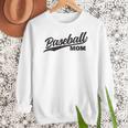 Baseball Mom 1970s Retro Cursive Font Women Crewneck Sweatshirt
