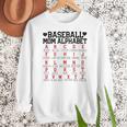 Baseball Mom Alphabet Women Crewneck Sweatshirt