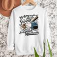 Baseball Mom My Boy Might Not Always Swing But I Do Women Crewneck Sweatshirt