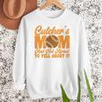 Baseball Mom Catcher's Mom Leopard Softball Mom Women Crewneck Sweatshirt