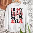 In My Baseball Mom Era Groovy Mom Women Crewneck Sweatshirt