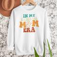 In My Baseball Mom Era Baseball Retro Groovy Mom Women Crewneck Sweatshirt