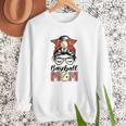 Baseball Mom Game Day Messy Bun Leopard Mother's Day Women Crewneck Sweatshirt Baseball Mom Game Day Messy Bun Leopard Mother's Day Women Crewneck Sweatshirt