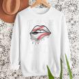 Baseball Mom Pitches Be Crazy Lips Premium Women Crewneck Sweatshirt Baseball Mom Pitches Be Crazy Lips Premium Women Crewneck Sweatshirt