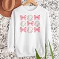 Baseball Mom Sister Tween Teen Girl Girly Pink Bow Preppy Premium Women Crewneck Sweatshirt Baseball Mom Sister Tween Teen Girl Girly Pink Bow Preppy Premium Women Crewneck Sweatshirt